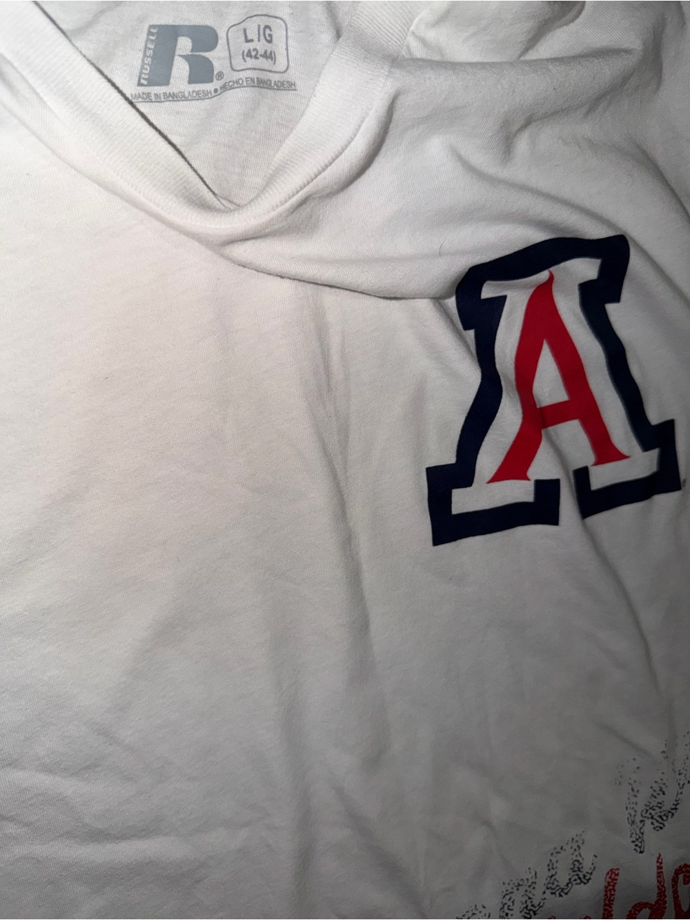 Vintage Arizona Wildcats Russell athletic script tee shirt white mens large - Picture 4 of 4
